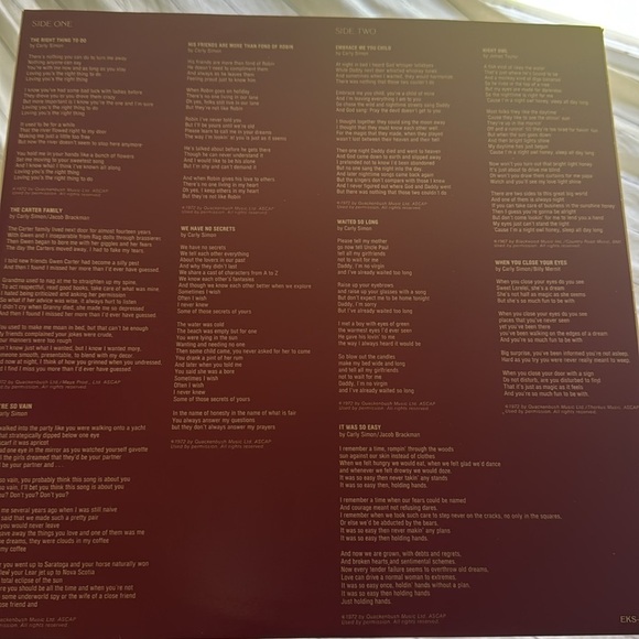 70’s vintage Carly Simon No Secrets LP vinyl album classic rock legend - Picture 4 of 8